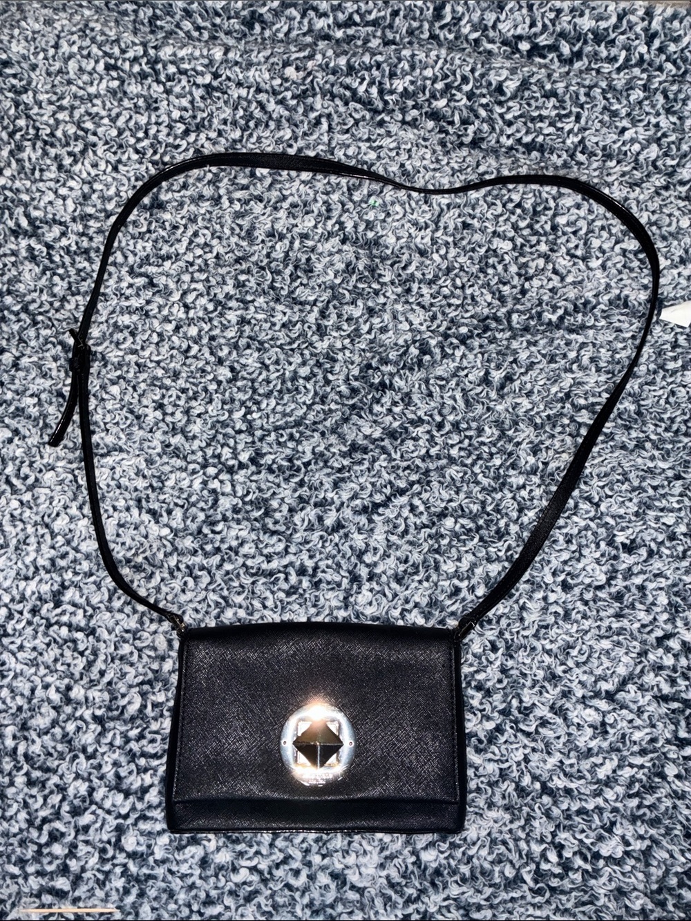 Kate Spade black saffianno leather small crossbody bag